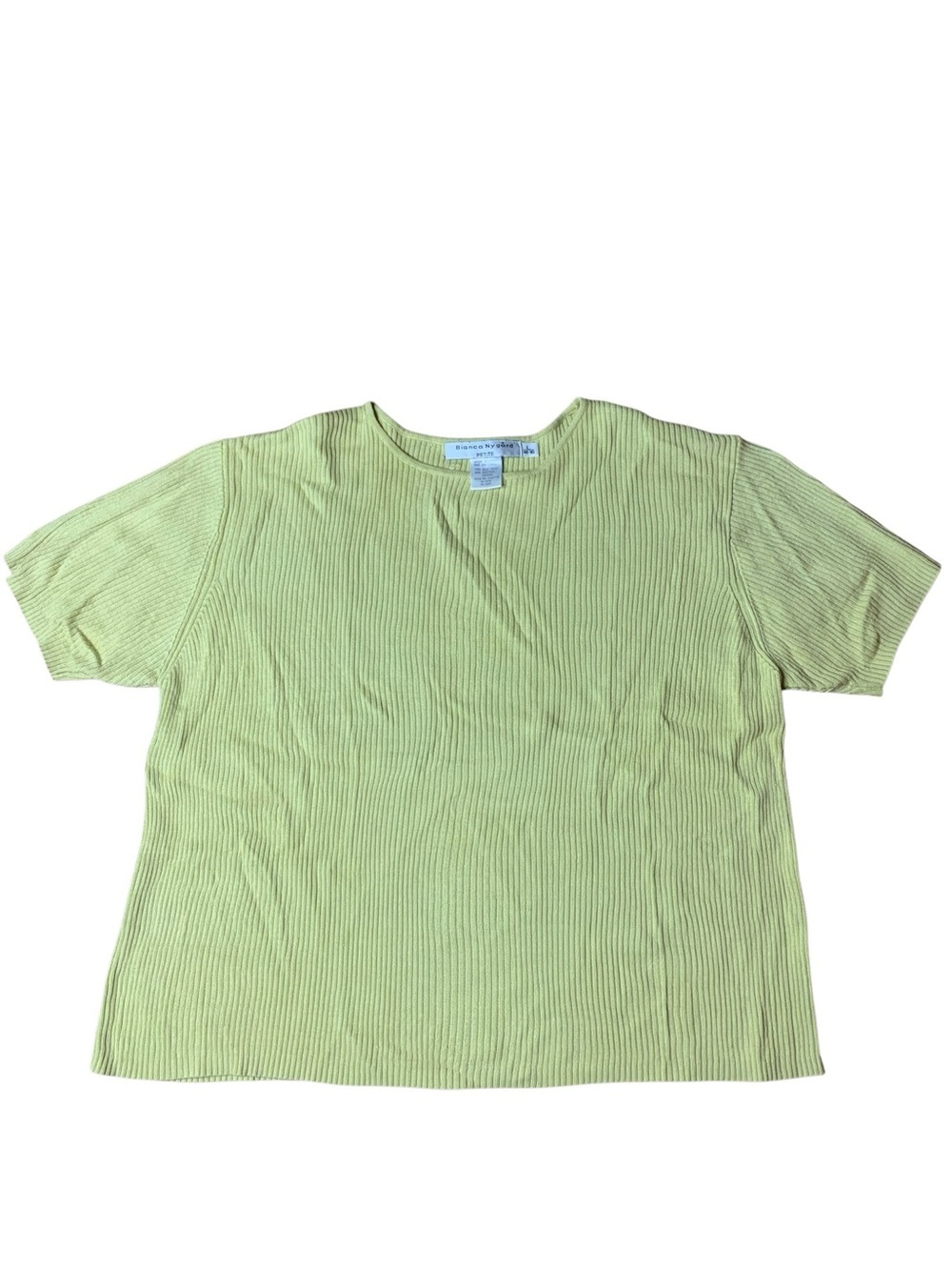 Bianca Nygård Yellow Rib Knit Silk Cotton Blend Top - Women’s Size Large